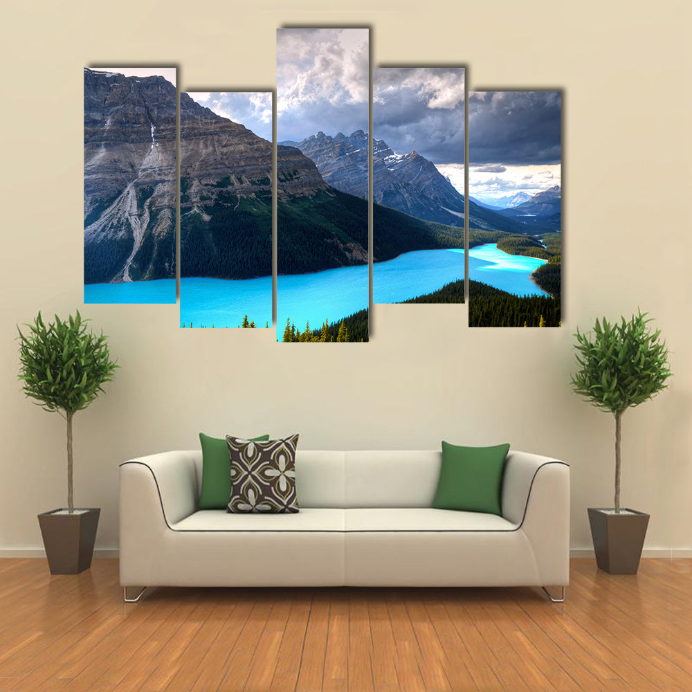 Peyto Lake at Canadian Rockies Multi panel canvas wall art