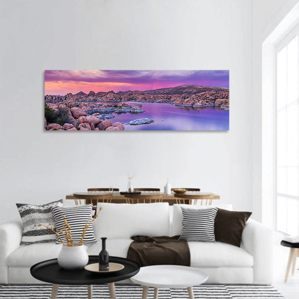 Watson Lake Prescott Arizona Sunset panoramic canvas wall art