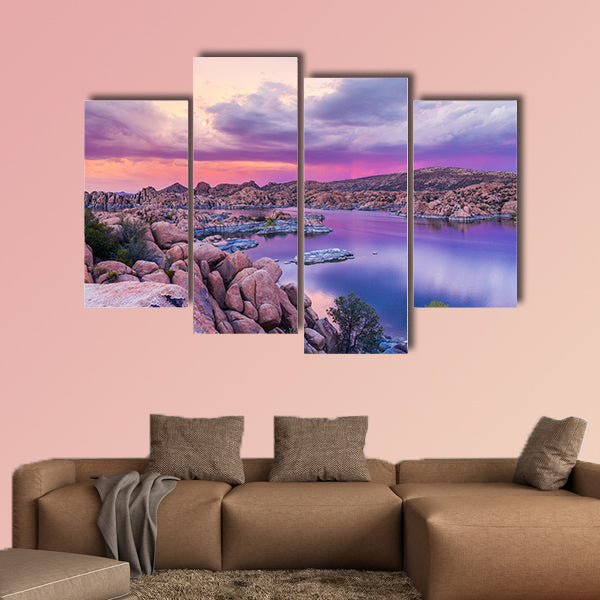Watson Lake Prescott Arizona Sunset multi panel canvas wall art