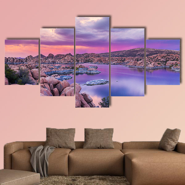 Watson Lake Prescott Arizona Sunset multi panel canvas wall art