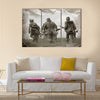 German soldiers. WW2 reenacting Multi Panel Canvas Wall Art