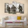 German soldiers. WW2 reenacting Multi Panel Canvas Wall Art