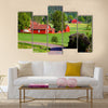 Beautiful old red farm houses in a rural landscape, Sweden canvas wall art