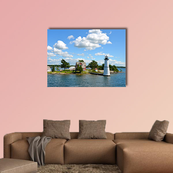 One Island in Thousand Islands Region in fall of New York State, USA multi panel canvas wall art