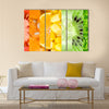 Healthy food background, collection with different fruits, berries and vegetables Multi panel canvas wall art