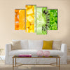 Healthy food background, collection with different fruits, berries and vegetables Multi panel canvas wall art