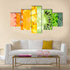 Healthy food background, collection with different fruits, berries and vegetables Multi panel canvas wall art