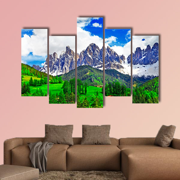 Alpine scenery, Dolomites, Italy Multi panel canvas wall art