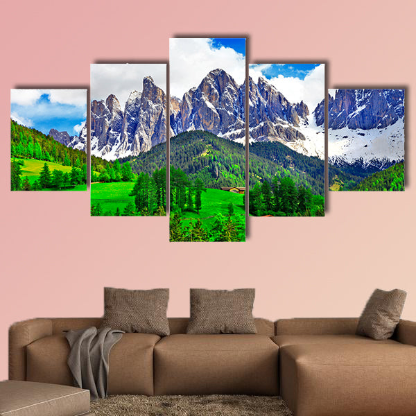 Alpine scenery, Dolomites, Italy Multi panel canvas wall art