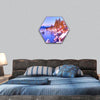 Lake Tahoe at sun set  hexagonal canvas wall art