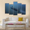 submarine under water rear view Multi panel canvas wall art