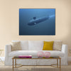 3D submarine under water front view Multi panel canvas wall art