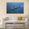 3D submarine under water front view Multi panel canvas wall art