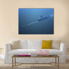 Beautiful submarine shooting missle side view Multi panel canvas wall art