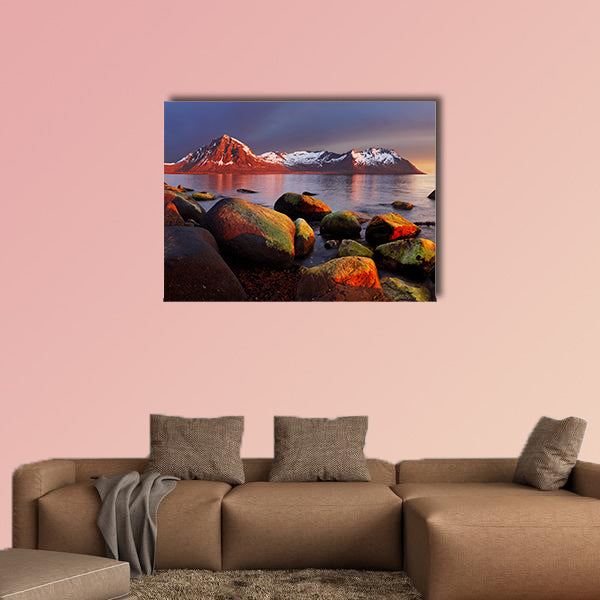 Ocean coast at sunset panorama Norway Multi Panel Canvas Wall Art