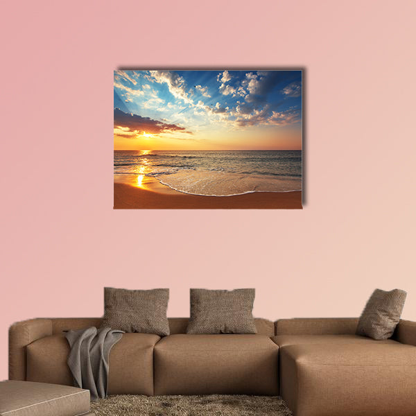 Beautiful cloudscape over the sea, sunrise shot Multi panel canvas wall art