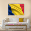 3d rendered and waving flag of Romania Chad Multi panel canvas wall art