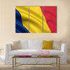 3d rendered and waving flag of Romania Chad Multi panel canvas wall art