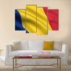 3d rendered and waving flag of Romania Chad Multi panel canvas wall art