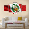 3d rendered and waving flag of Peru multi panel canvas wall art