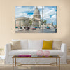 Street Scene To The Capitol Buildiing In Old Havana Multi Panel Canvas Wall Art