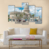 Street Scene To The Capitol Buildiing In Old Havana Multi Panel Canvas Wall Art