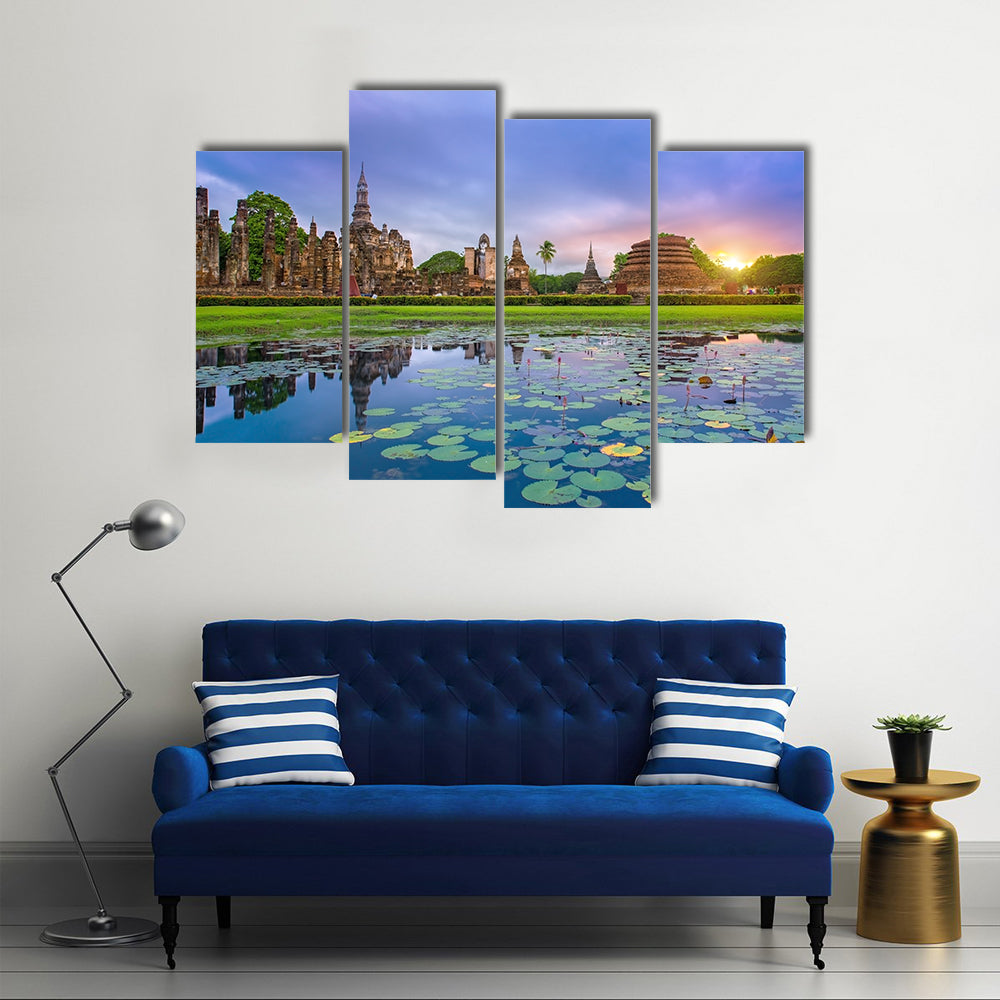 Sukhothai historical park Thailand Multi panel canvas wall art