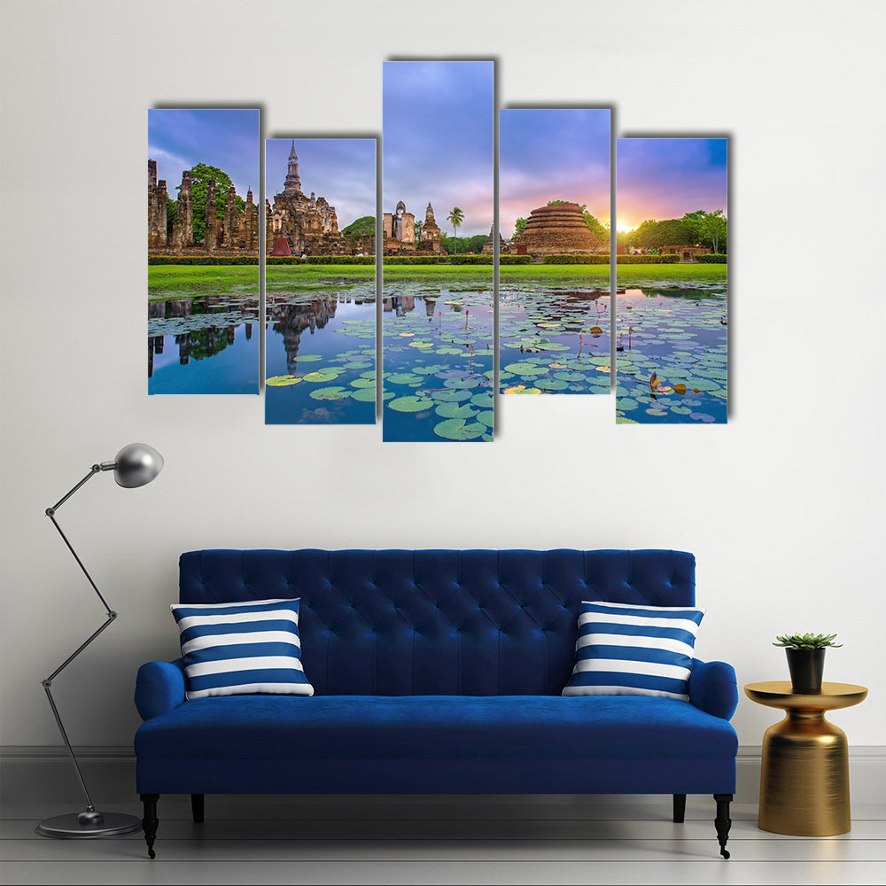 Sukhothai historical park Thailand Multi panel canvas wall art