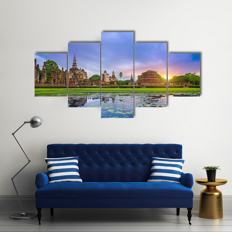 Sukhothai historical park Thailand Multi panel canvas wall art