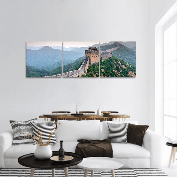 Great Wall of China. Unrestored sections at Jinshanling panoramic canvas wall art