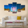 night view of Magic Fountain in Barcelona  multi panel canvas wall art