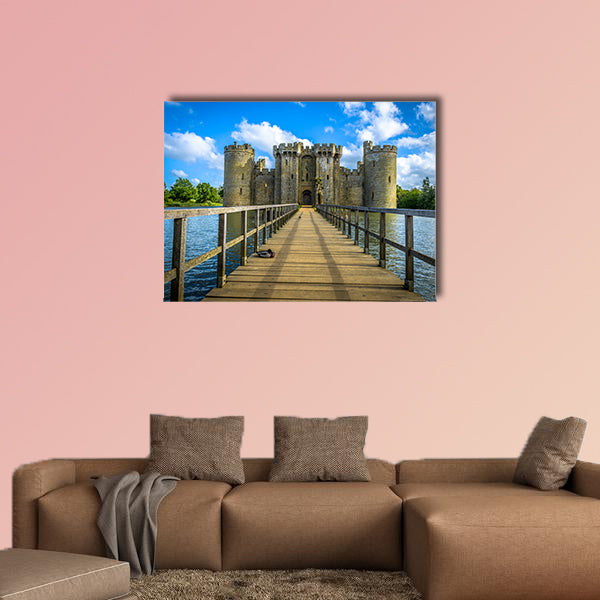 Historic Bodiam Castle and moat in East Sussex, England multi panel canvas wall art