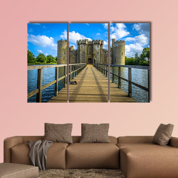 Historic Bodiam Castle and moat in East Sussex, England multi panel canvas wall art