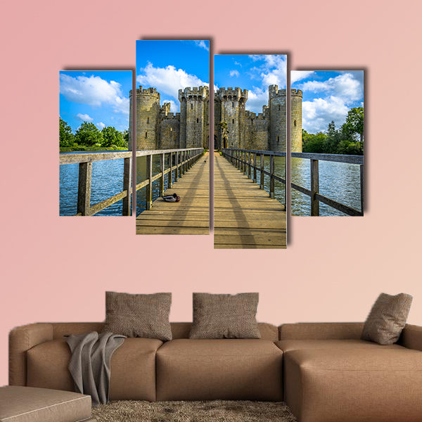 Historic Bodiam Castle and moat in East Sussex, England multi panel canvas wall art