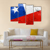 Chile Flag with a vintage and old look Multi panel canvas wall art