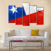 Chile Flag with a vintage and old look Multi panel canvas wall art