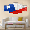 Chile Flag with a vintage and old look Multi panel canvas wall art