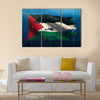 Palestine Under Water Sea Flag National Torn Bubble 3D Multi panel canvas wall art