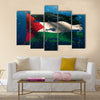 Palestine Under Water Sea Flag National Torn Bubble 3D Multi panel canvas wall art