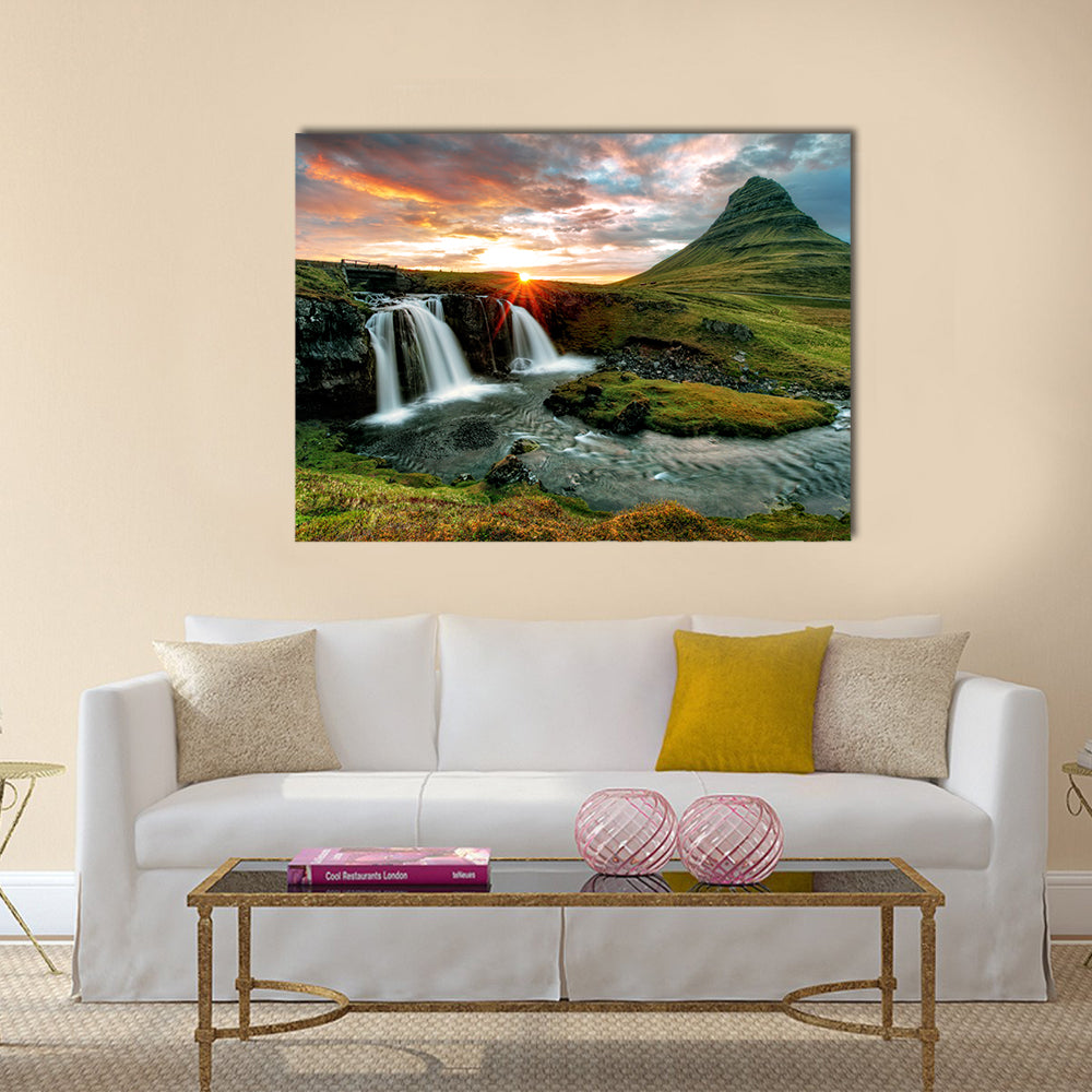 Landscape Iceland Waterfalls multi panel canvas wall art