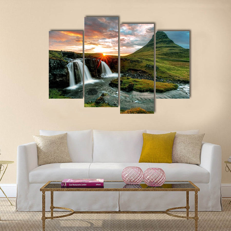 Landscape Iceland Waterfalls multi panel canvas wall art