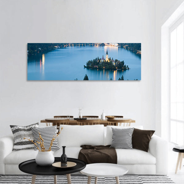 Bled Lake panoramic canvas wall art