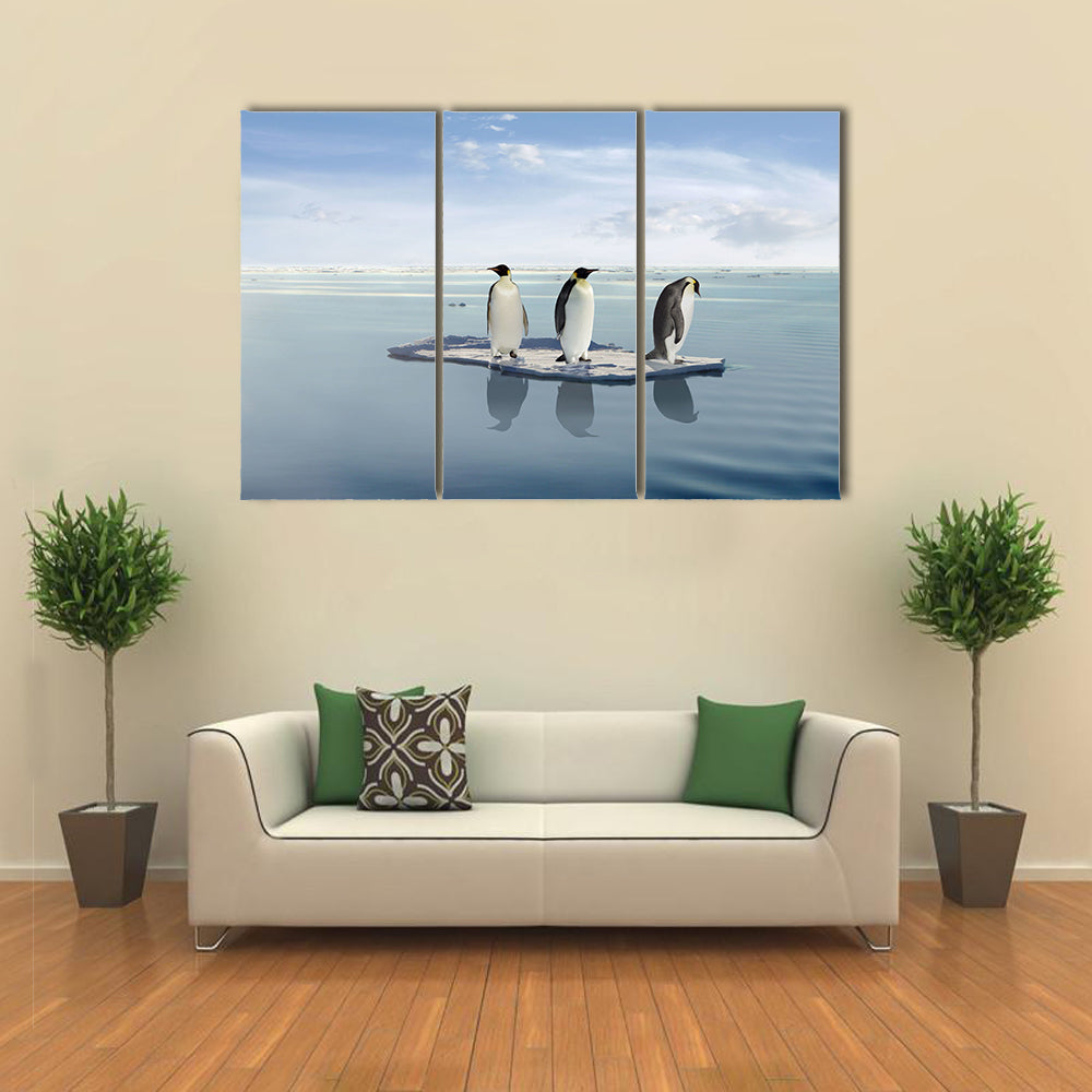 The Last Penguin Survivors Multi Panel Canvas wall Art