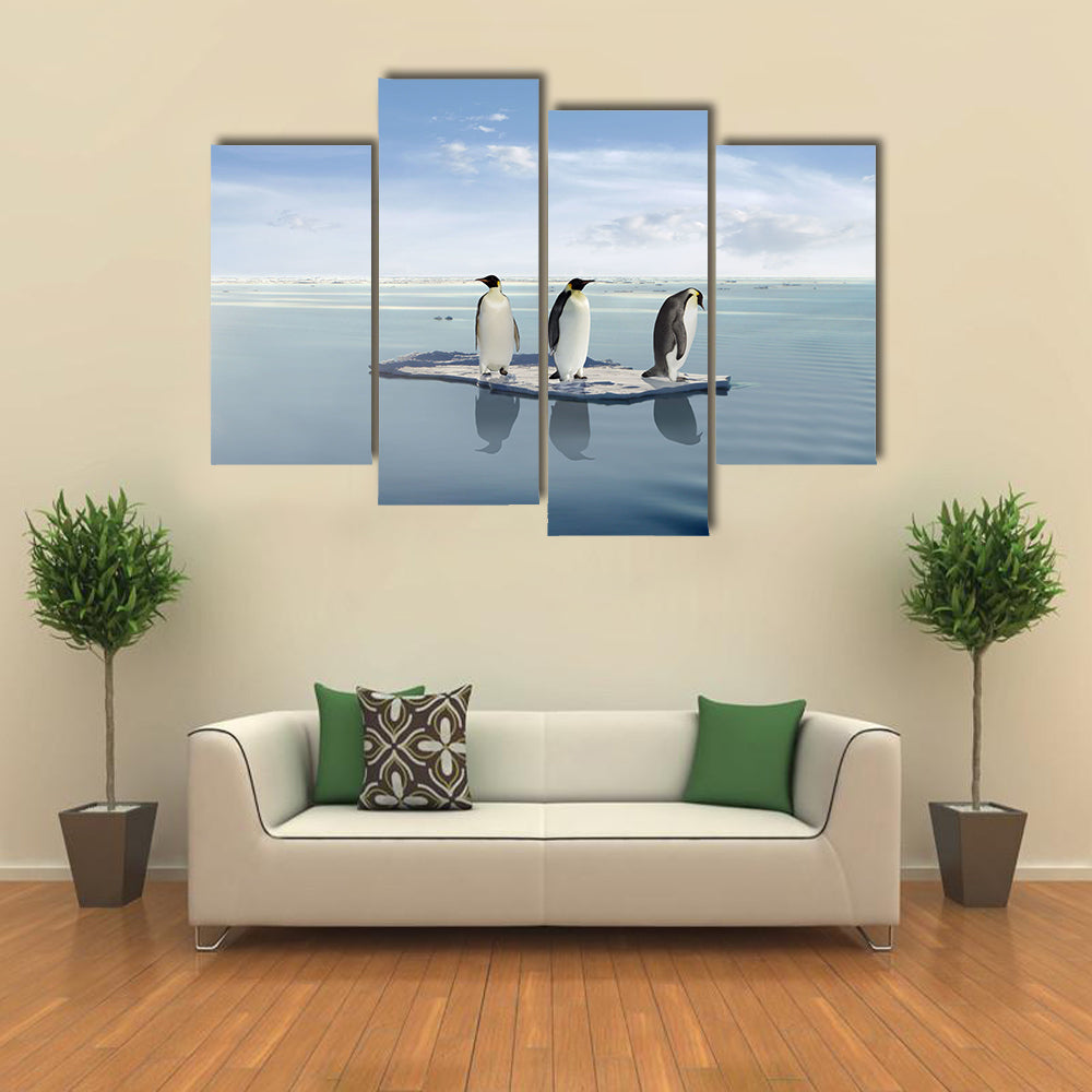 The Last Penguin Survivors Multi Panel Canvas wall Art