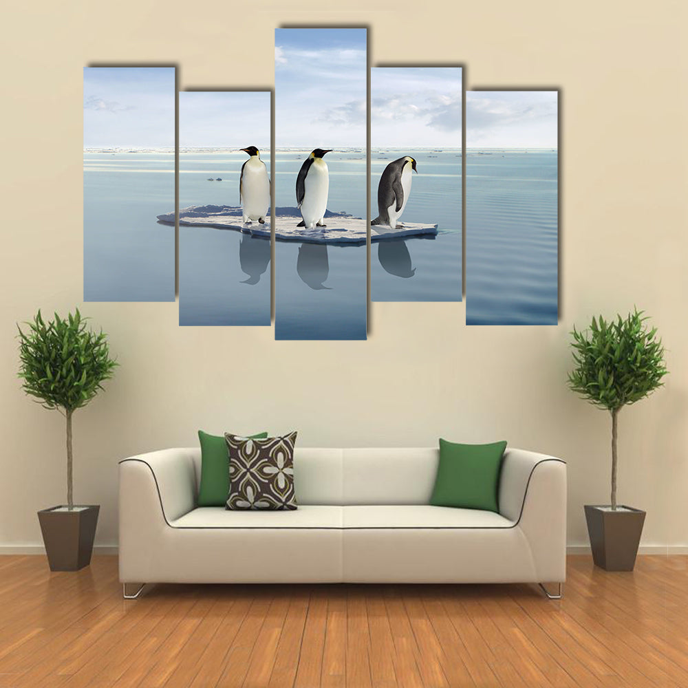 The Last Penguin Survivors Multi Panel Canvas wall Art