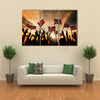 Group Of People Waving Norwegian Flags Multi Panel Canvas Wall Art