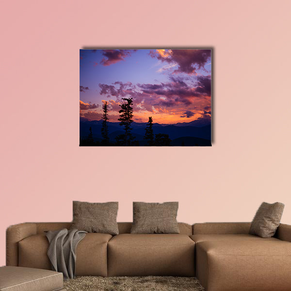 Mountain Landscape Sunset, Sunset Colorado Cloudscape multi panel canvas wall art