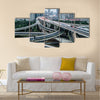 Aerial view of Shanghai viaduct night, multi panel canvas wall art