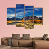 Farmland with grazing sheep and Mount Cook multi panel canvas wall art