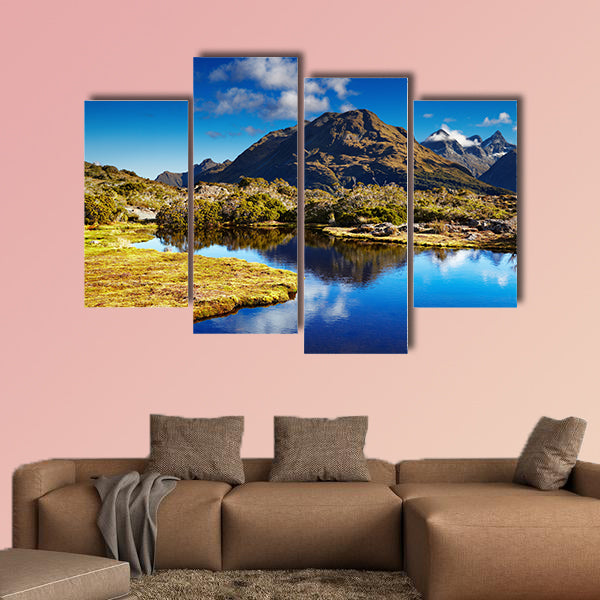 Small lake at the Key Summit, Route burn track, New Zealand Multi panel canvas wall art